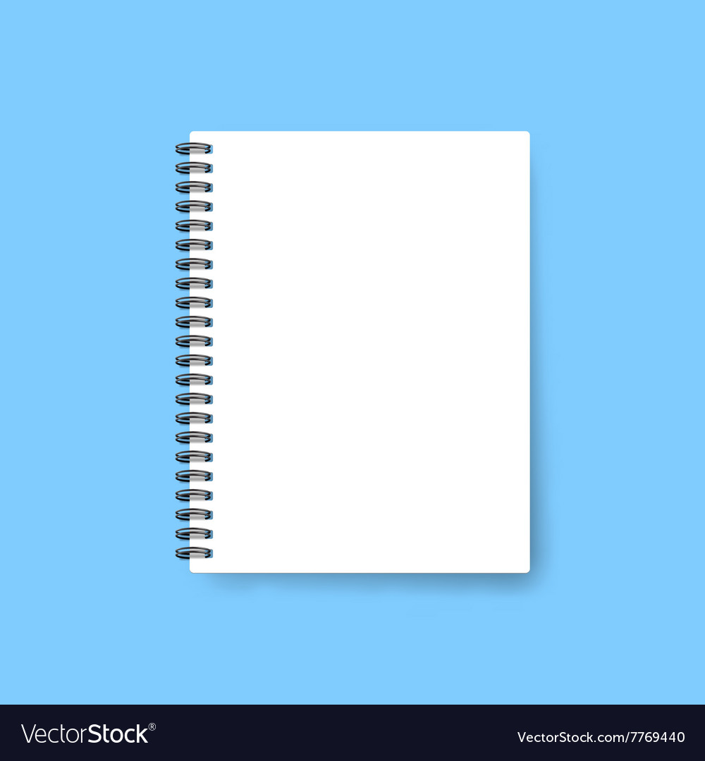 Realistic notebook template Blank cover design Vector Image