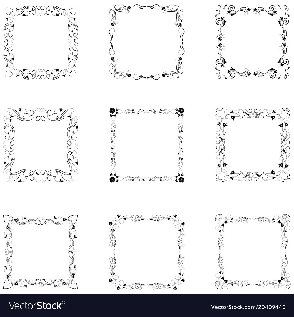 Set of frame silhouette