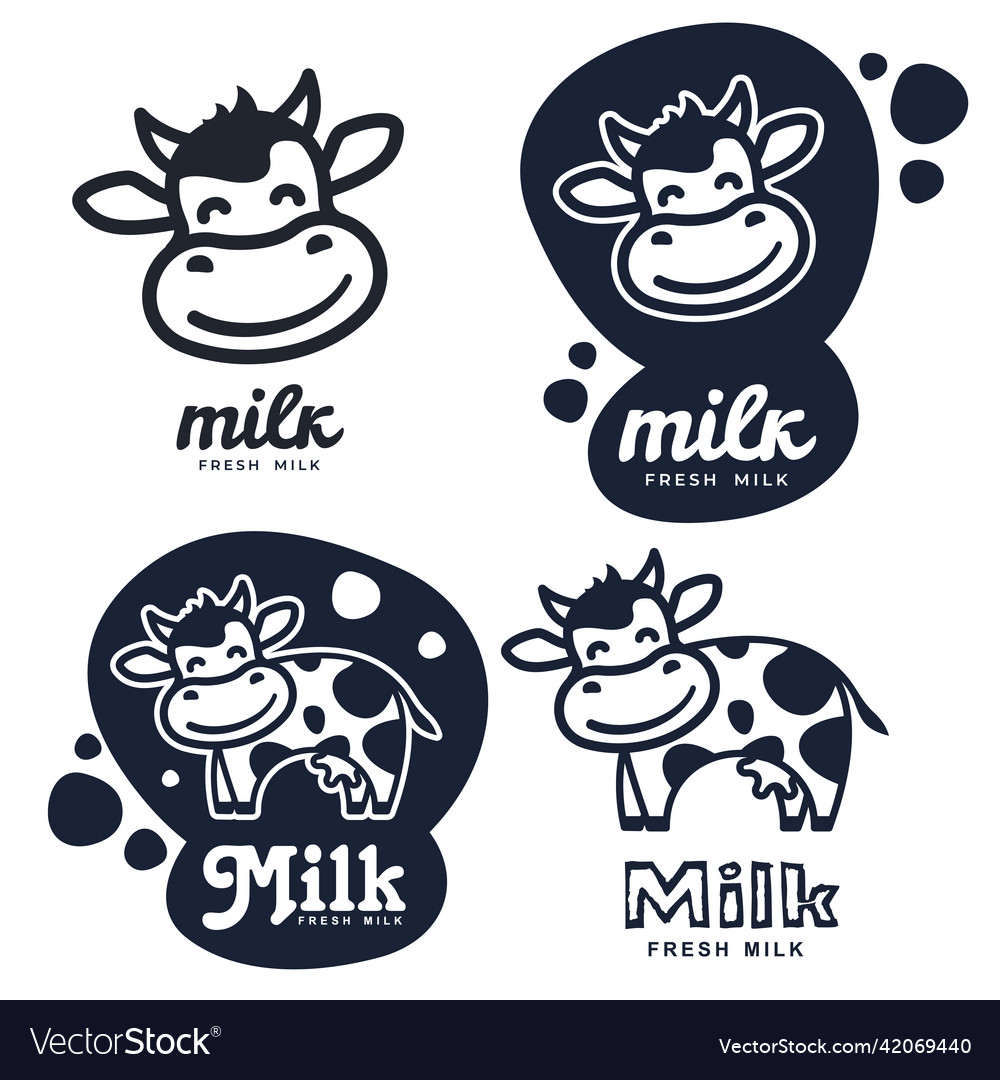 Set of labels and icons for milk dairy Royalty Free Vector