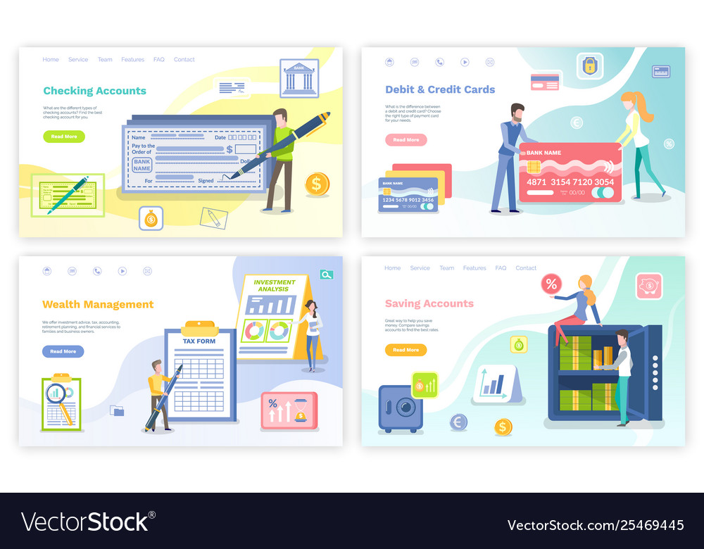 Debit and credit cards checking accounts web