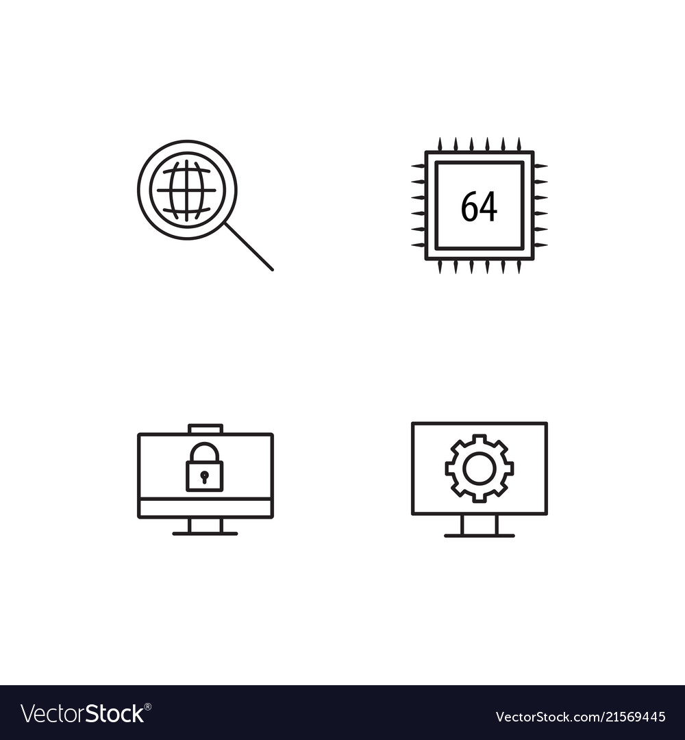 Electrical devices linear icons set simple