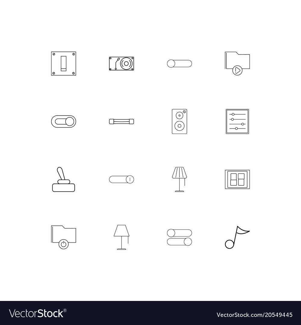 Electrical simple linear icons set outlined