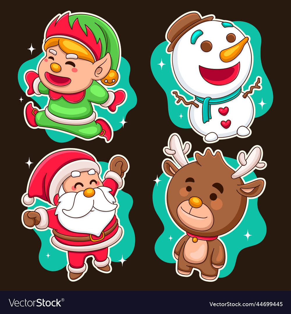 Hand drawn christmas character collection design