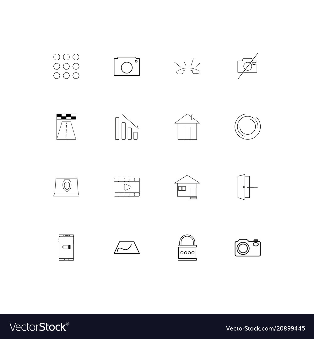 Interface linear thin icons set outlined simple