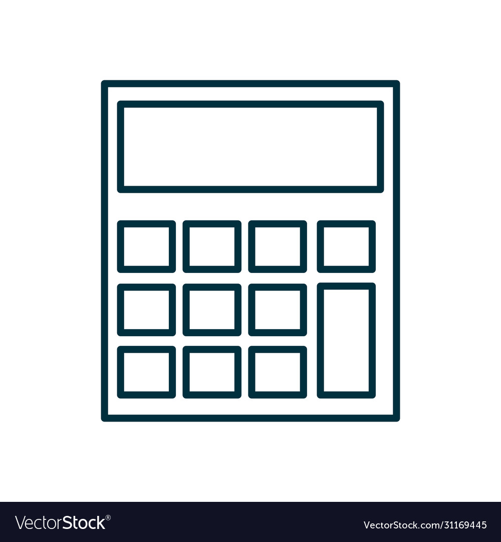 Isolated calculator tool line style icon