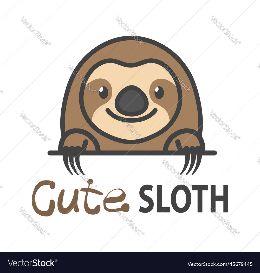 Logo template with cute sloth design