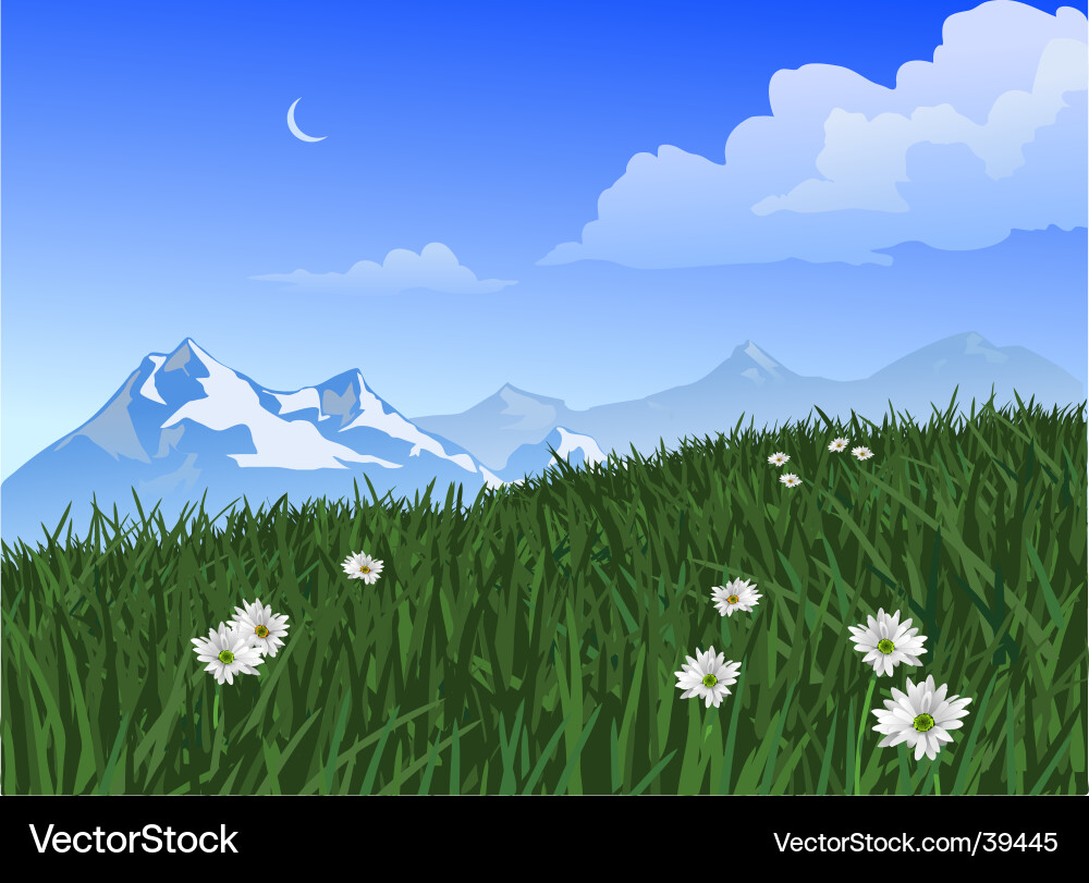 Mountain scene Royalty Free Vector Image - VectorStock