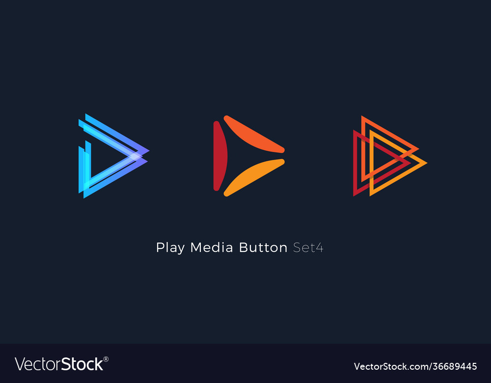 Play button foe media app multimedia player logo Vector Image