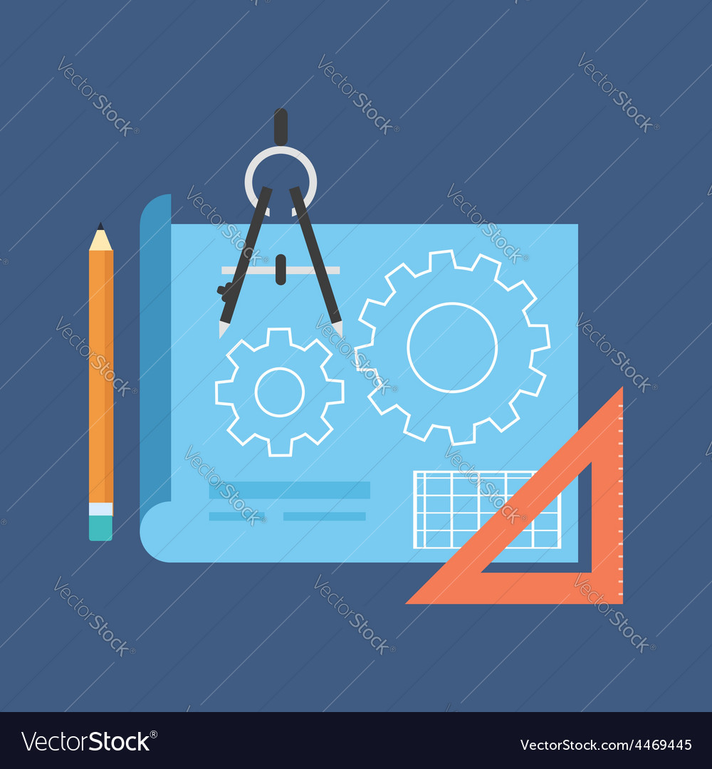 Project development concept flat design isolated
