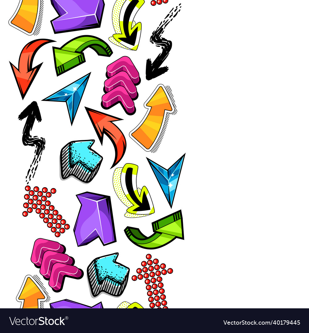 Seamless pattern with abstract graffiti arrows Vector Image Seamless pattern with abstract graffiti arrows