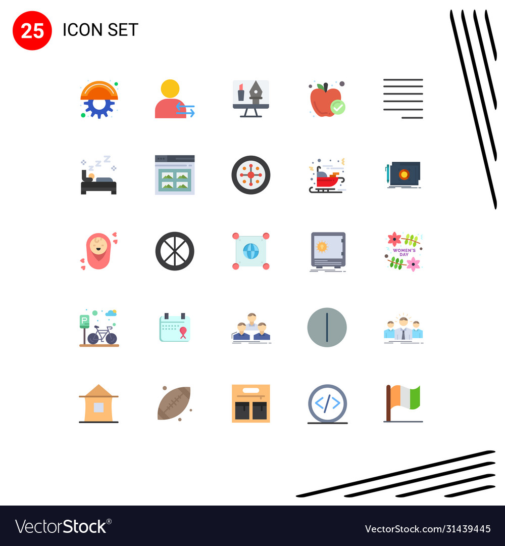 Set 25 modern ui icons symbols signs for left