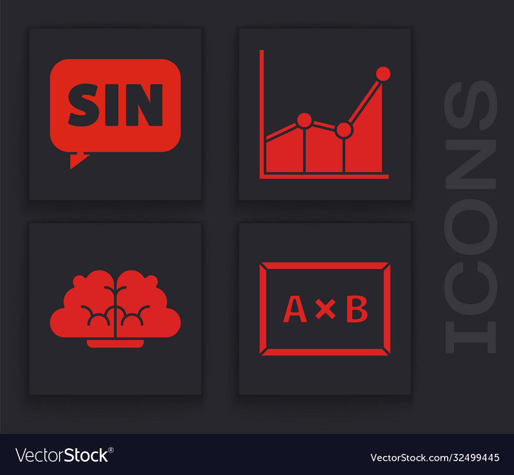 Set chalkboard mathematics function sine graph