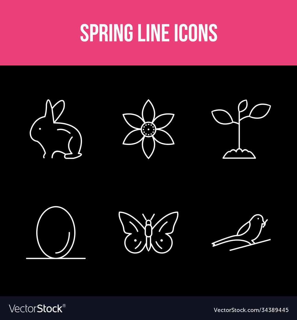Spring line icon set