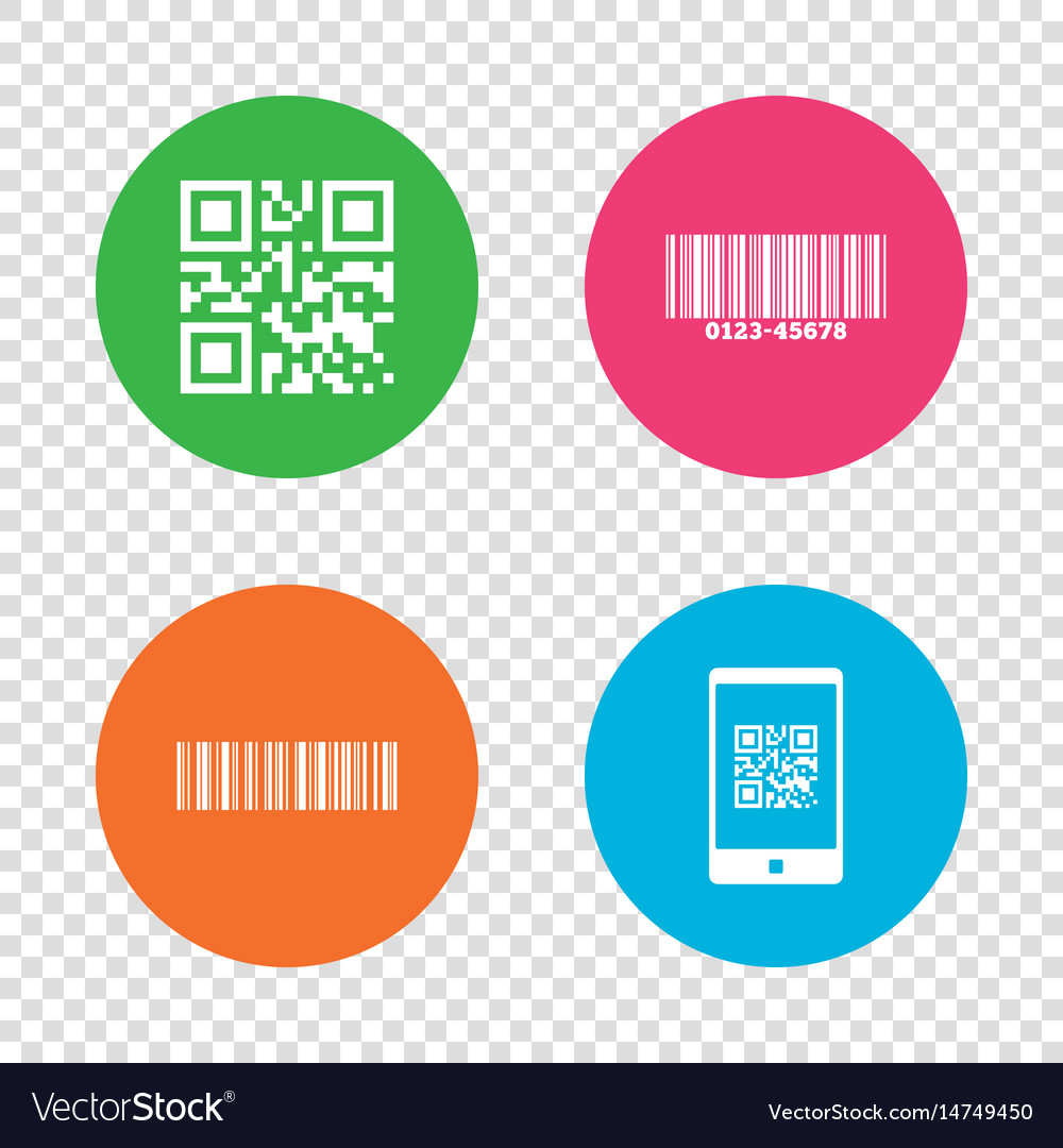 Bar and qr code icons scan barcode symbol