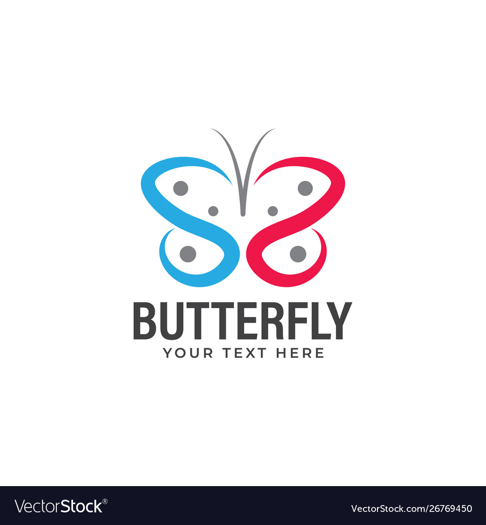 Butterfly logo design template isolated