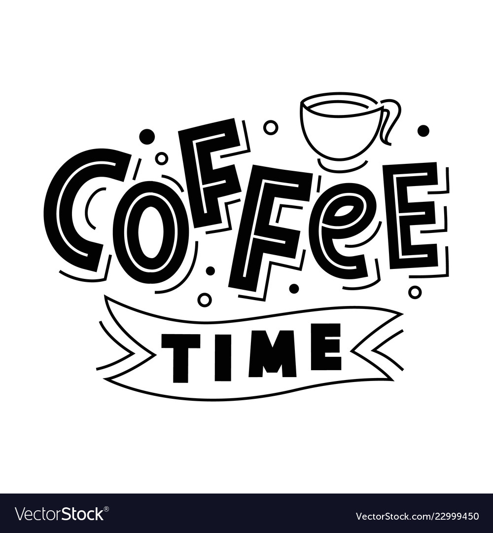 Download Coffee time lettering logo badge isolated Vector Image