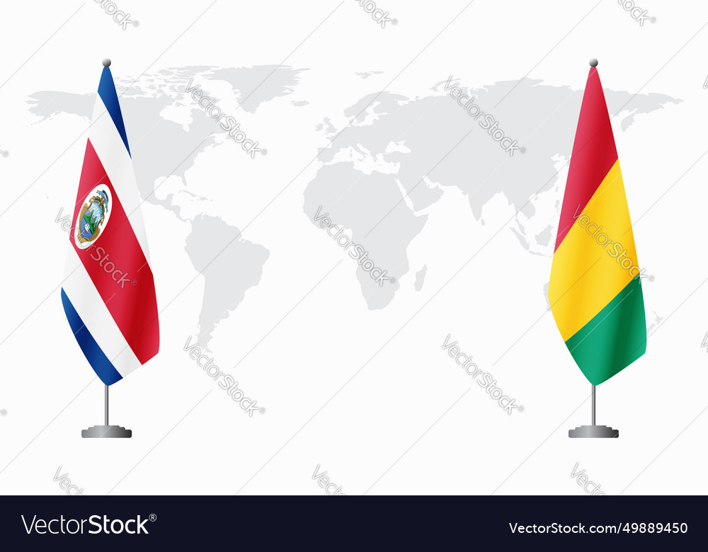 Costa rica and guinea flags for official meeting