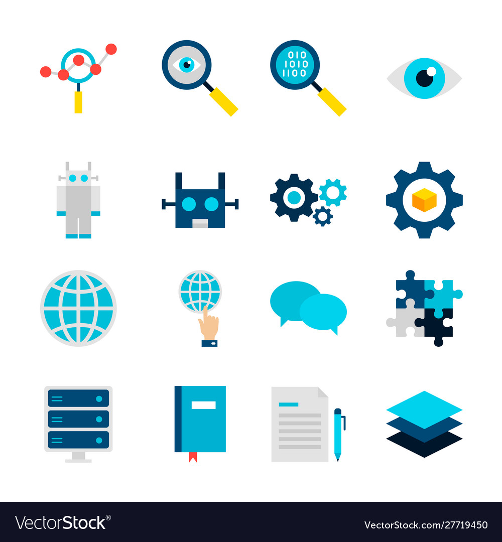 Deep learning objects vector image Deep learning objects
