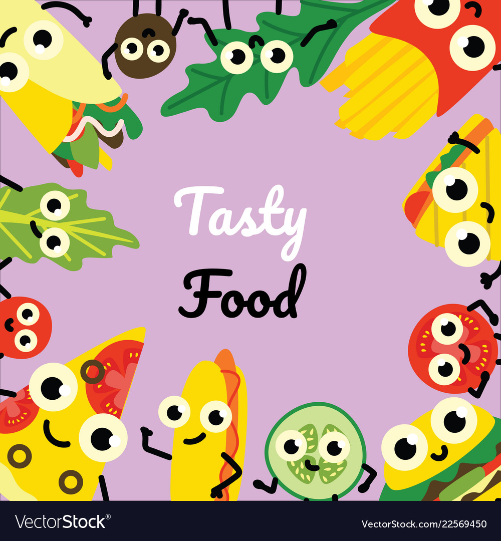 fast food border frame with royalty free vector image
