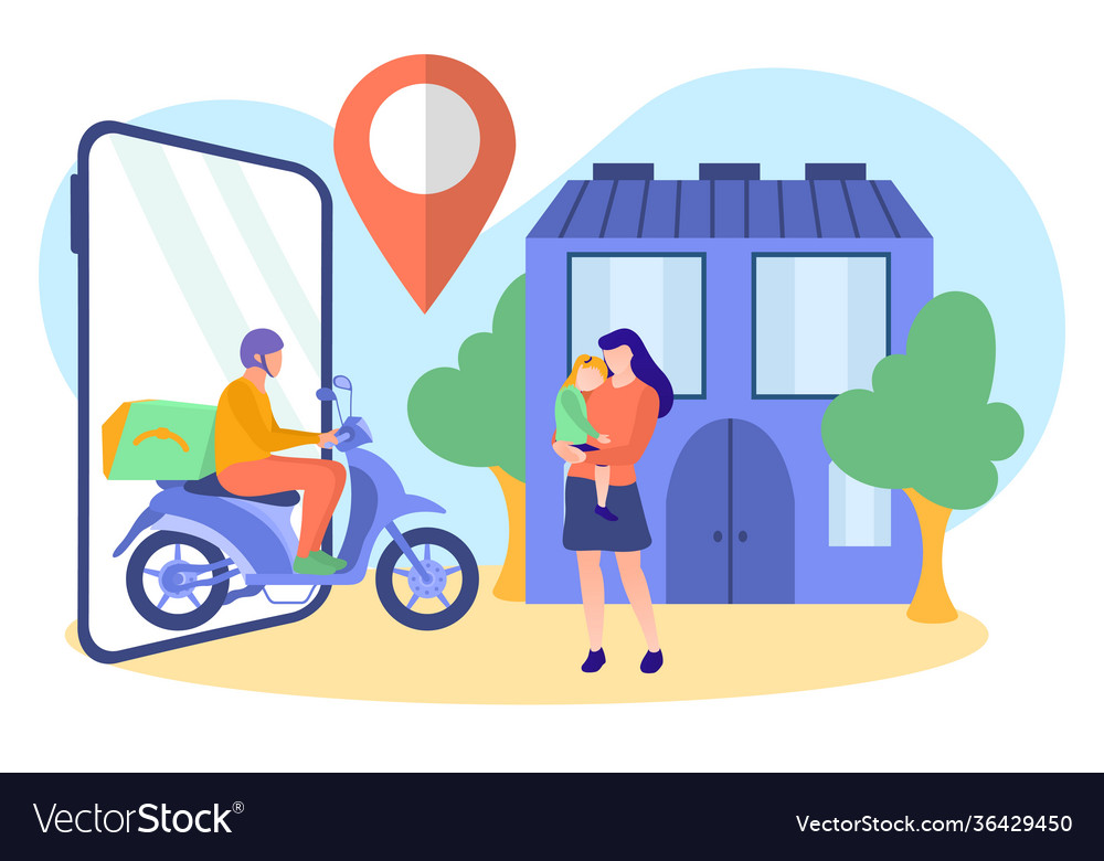 Fast online delivery service concept Royalty Free Vector