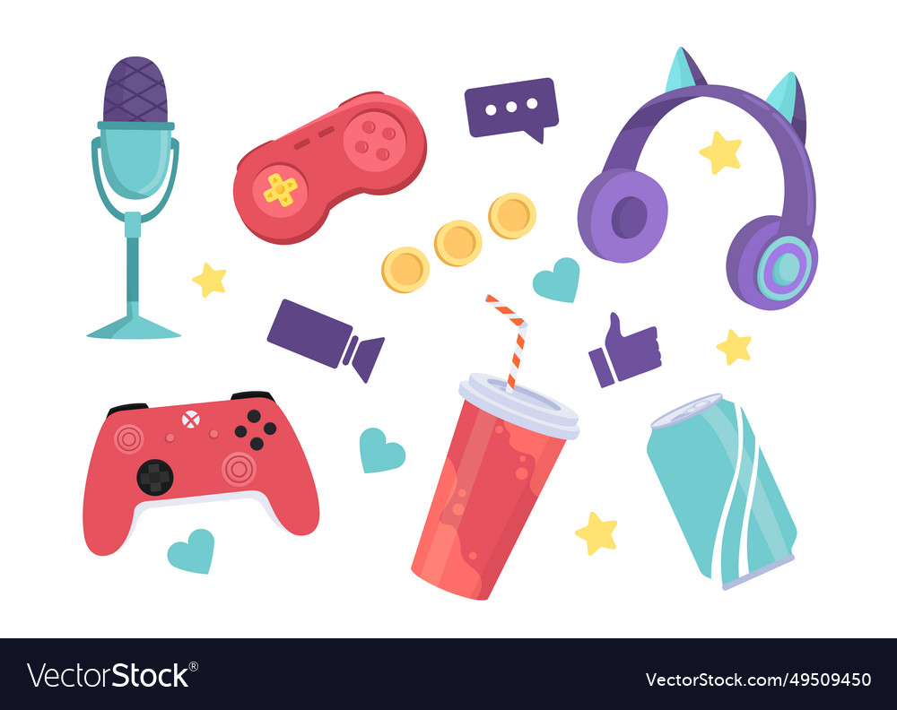 Gaming objects set vector image Gaming objects set