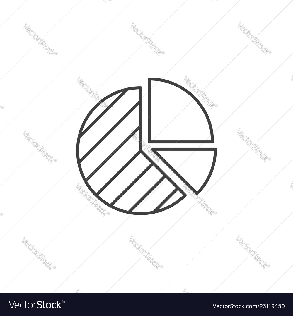 Pie chart related line icon vector image Pie chart related line icon