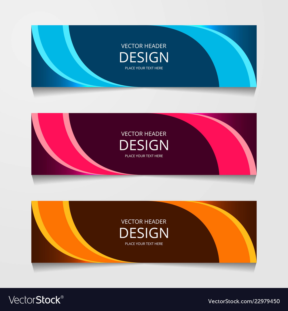Set horizontal web banner with three different Vector Image Set horizontal web banner with three different