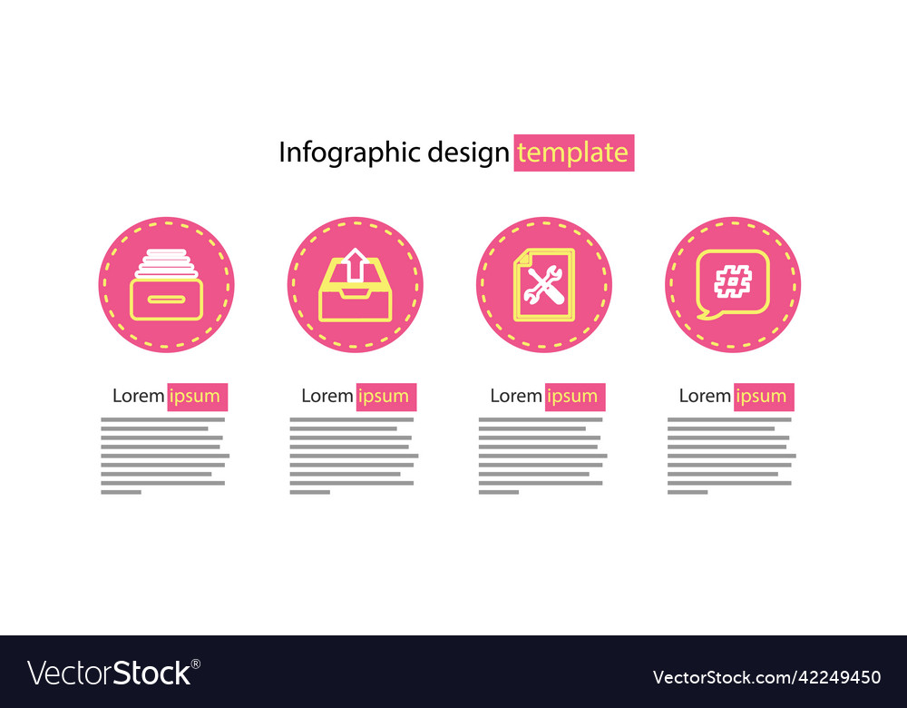 Set line file document service hashtag speech vector image Set line file document service hashtag speech