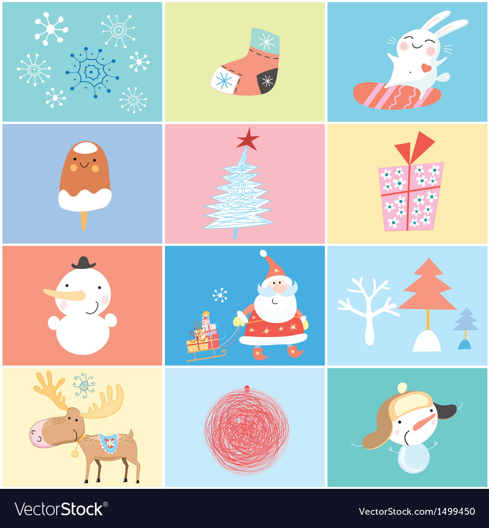 Set of objects and images the new year