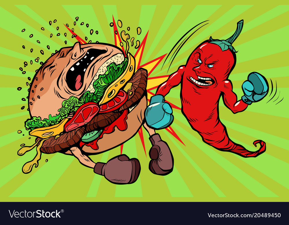 Spicy Food Battle - Pepper vs Burger