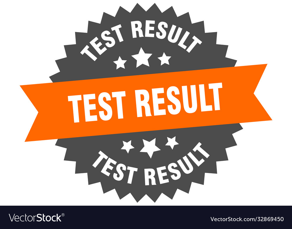Test result round isolated ribbon label