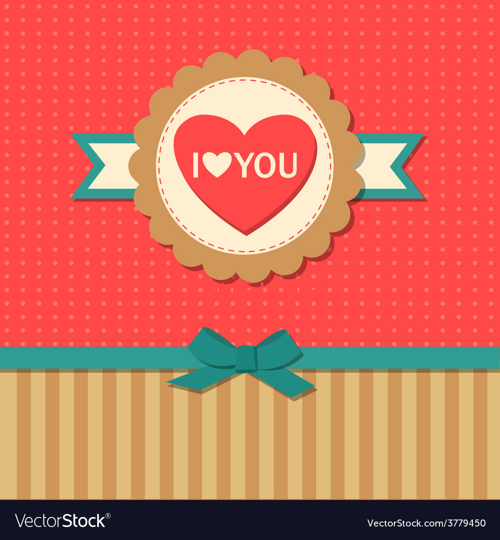 valentines day typographical retro holiday card vector image retro holiday card