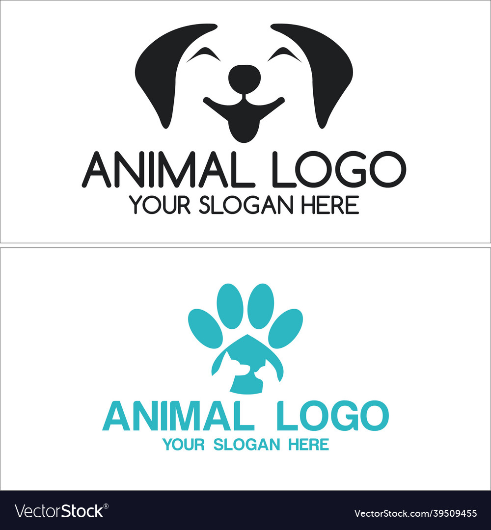 Animal care dog cat logo design Royalty Free Vector Image Animal care dog cat logo design Royalty Free Vector Image