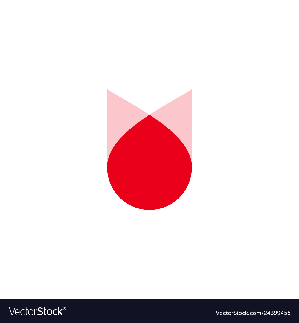 Blood drop flower logo icon