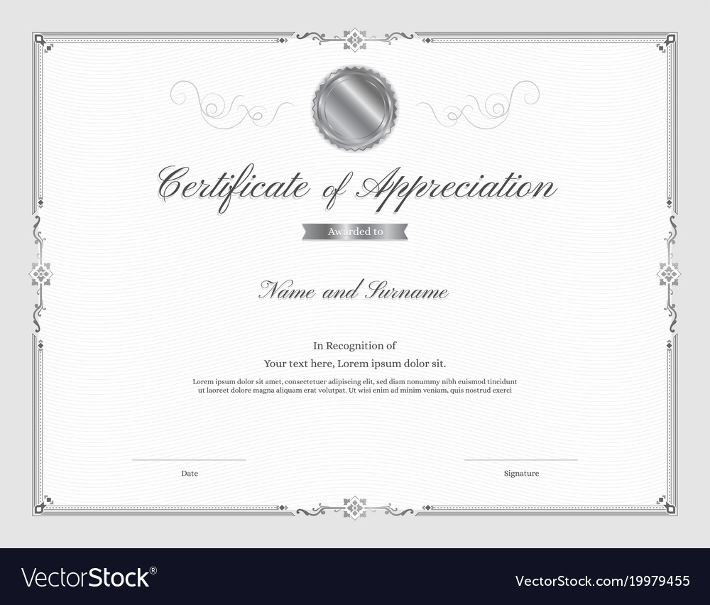 Certificate template with elegant border frame