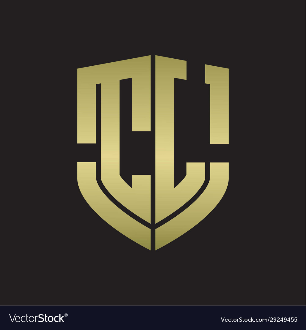 Cl Logo Monogramm mit Emblem Schild Form Design