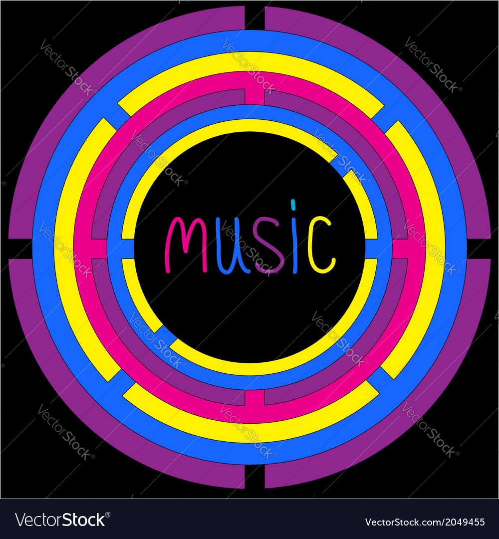 Colorful circles and word music card