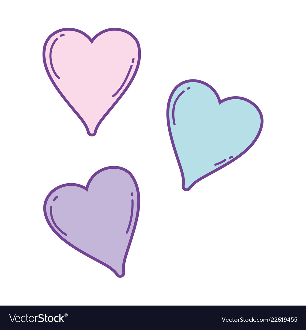 Cute Hearts Drawings Royalty Free Vector Image