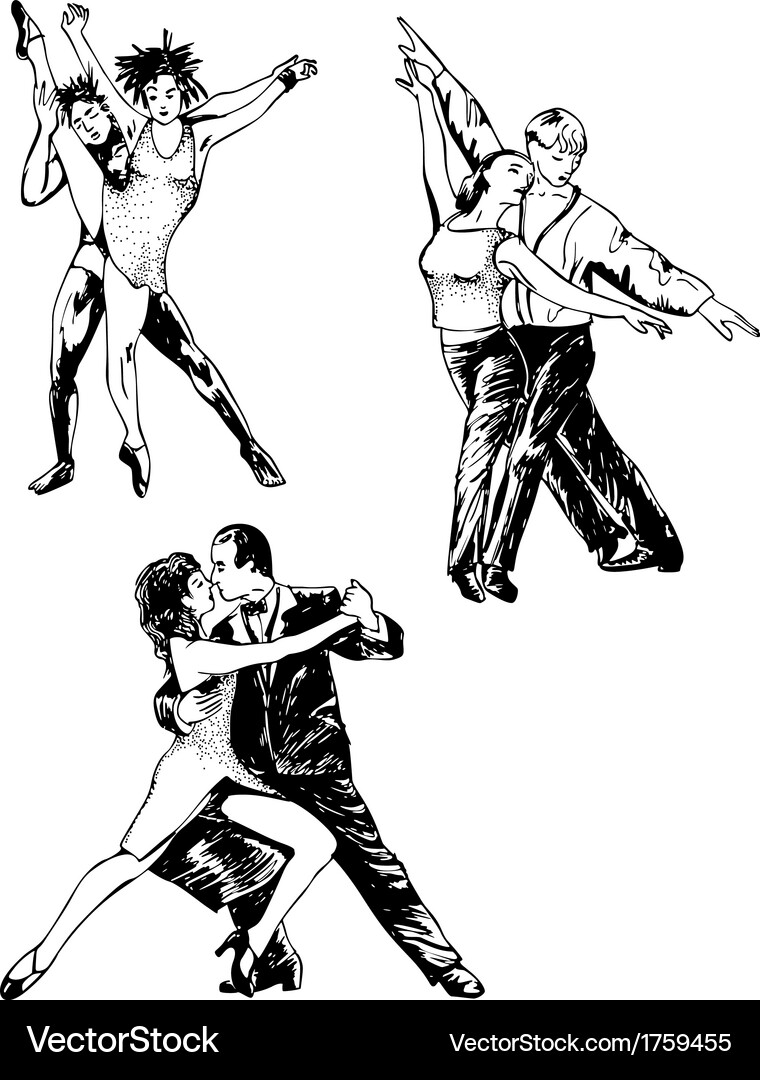 Dancing couples Royalty Free Vector Image - VectorStock