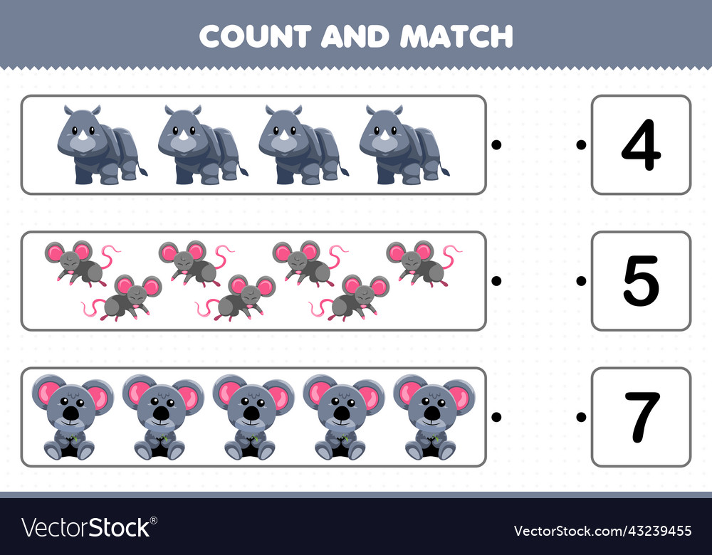 Education game for children count and match Vector Image