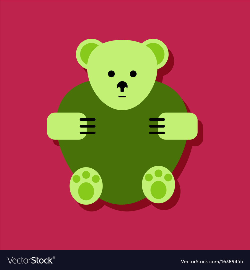 Flat icon design collection teddy bear in sticker