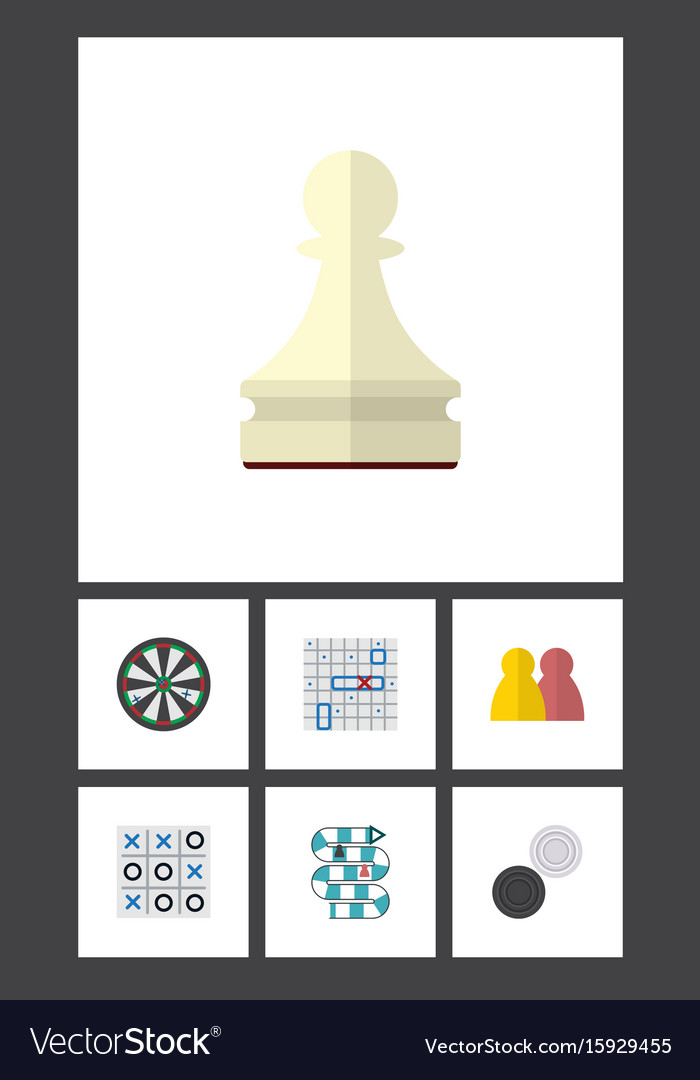 Flat icon play set of arrow pawn multiplayer