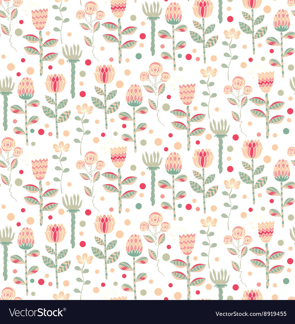 Hand drawn floral seamless pattern