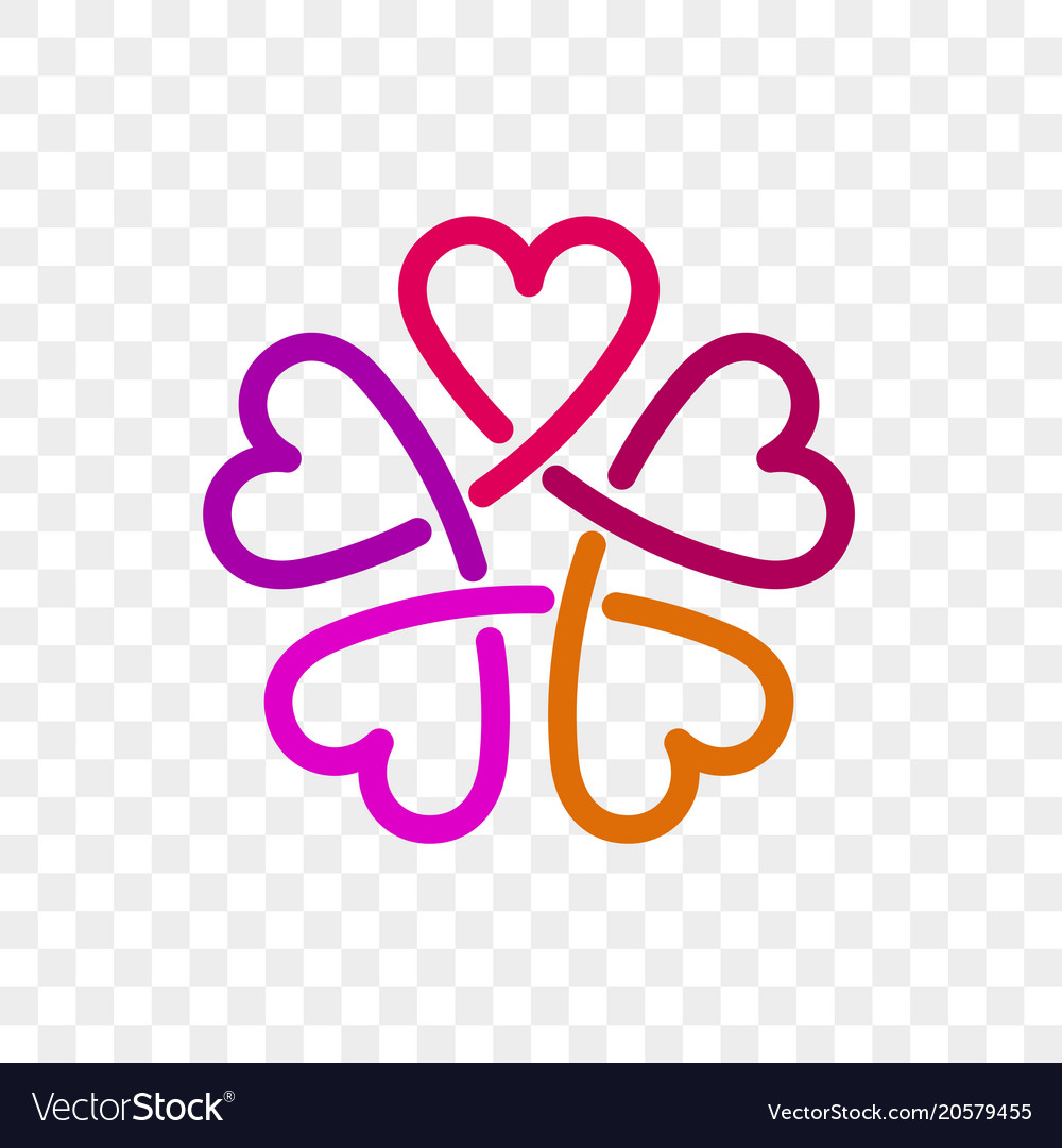 Heart logo flower icon Royalty Free Vector Image