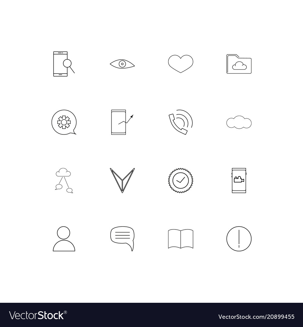 Interface linear thin icons set outlined simple