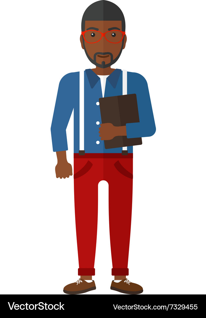 Man holding digital tablet Royalty Free Vector Image