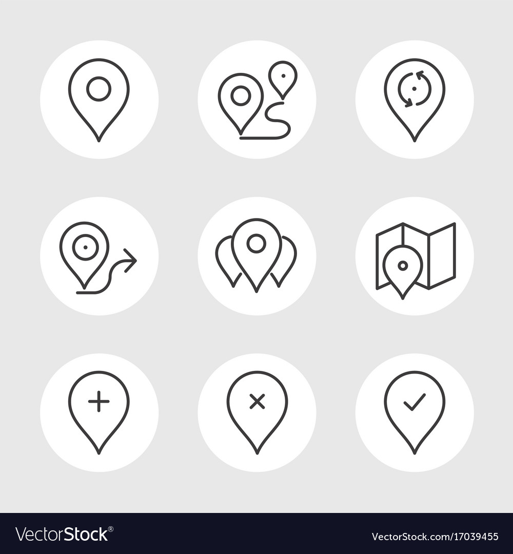 Navigation Pin Icons Set