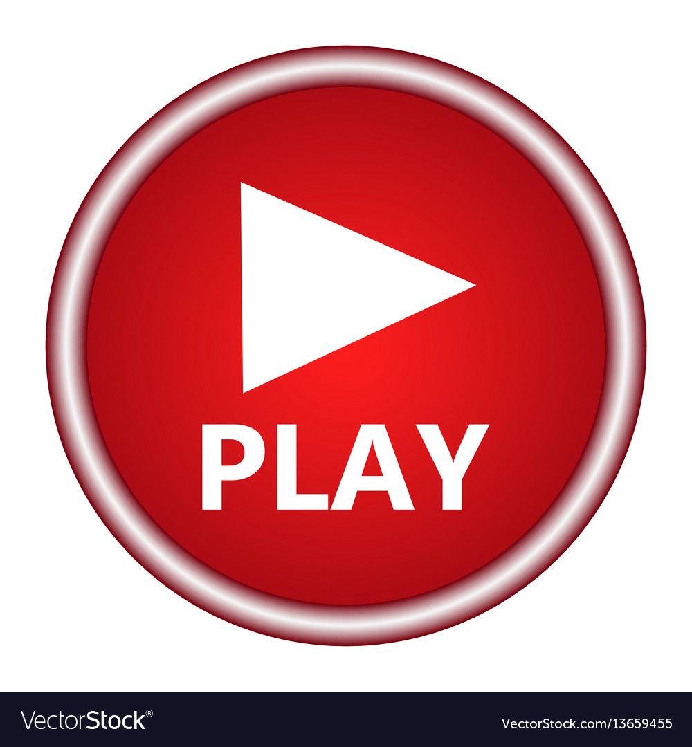 Play now button - click on red Royalty Free Vector Image