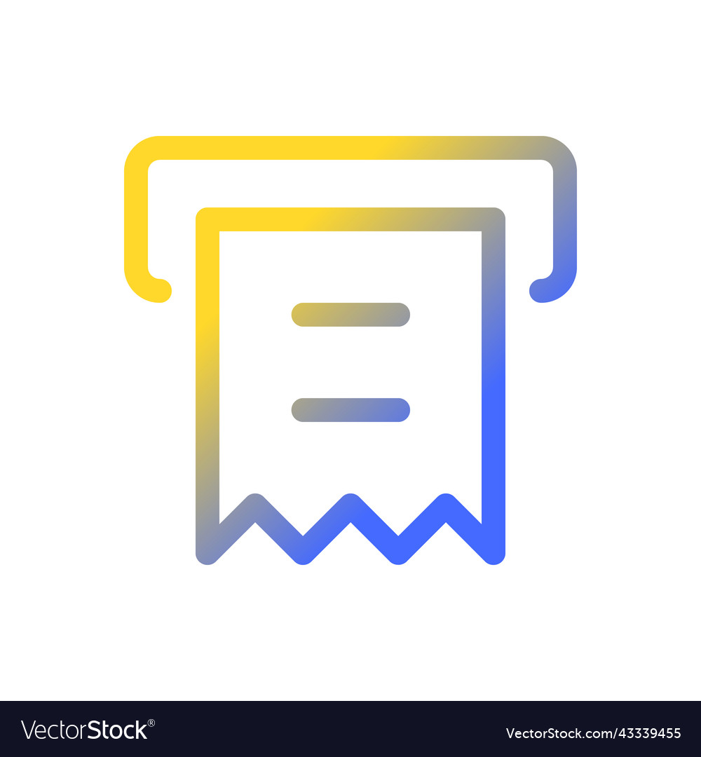 Receipt printer pixel perfect gradient linear ui vector image Receipt printer pixel perfect gradient linear ui