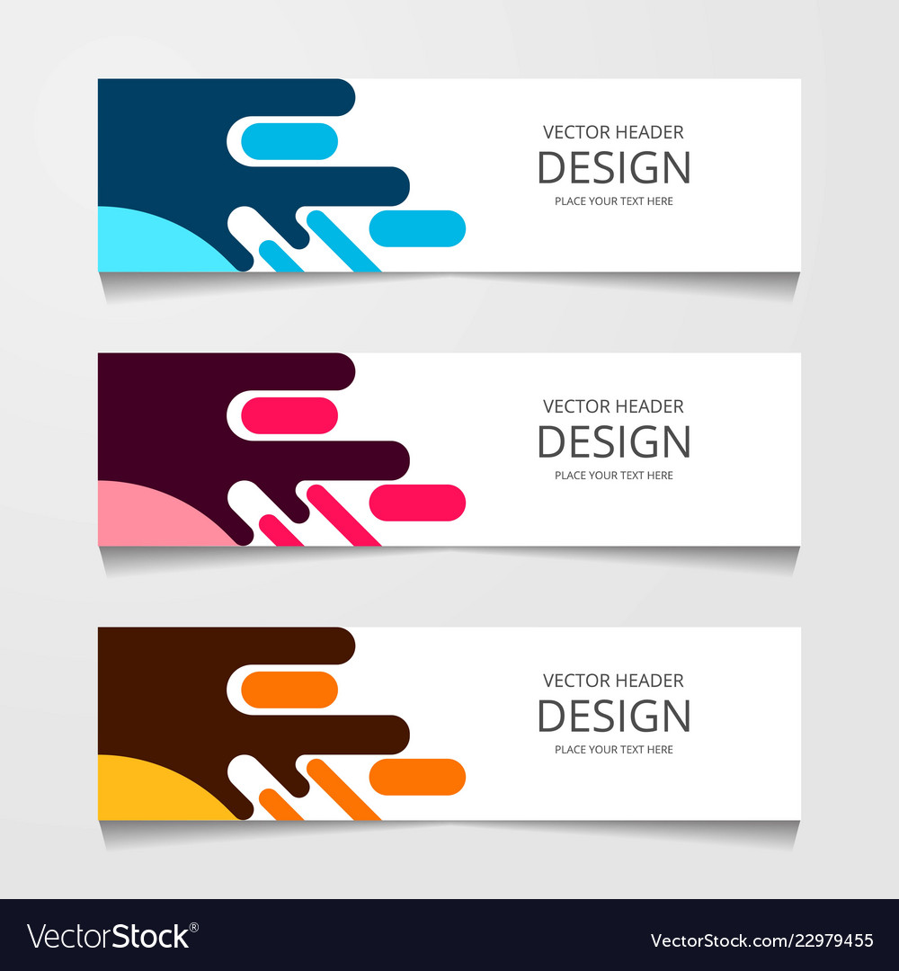 Set horizontal web banner with three different vector image Set horizontal web banner with three different